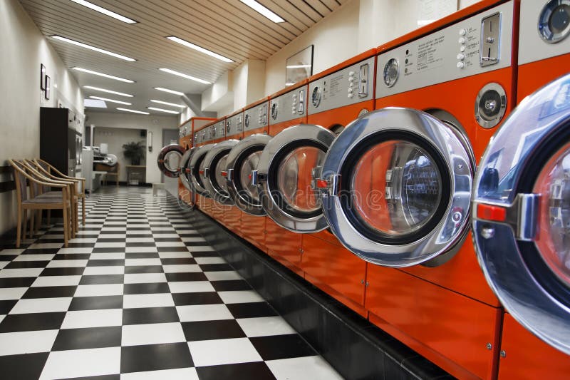 Interior of laundromat stock image. Image of vintage 28299539
