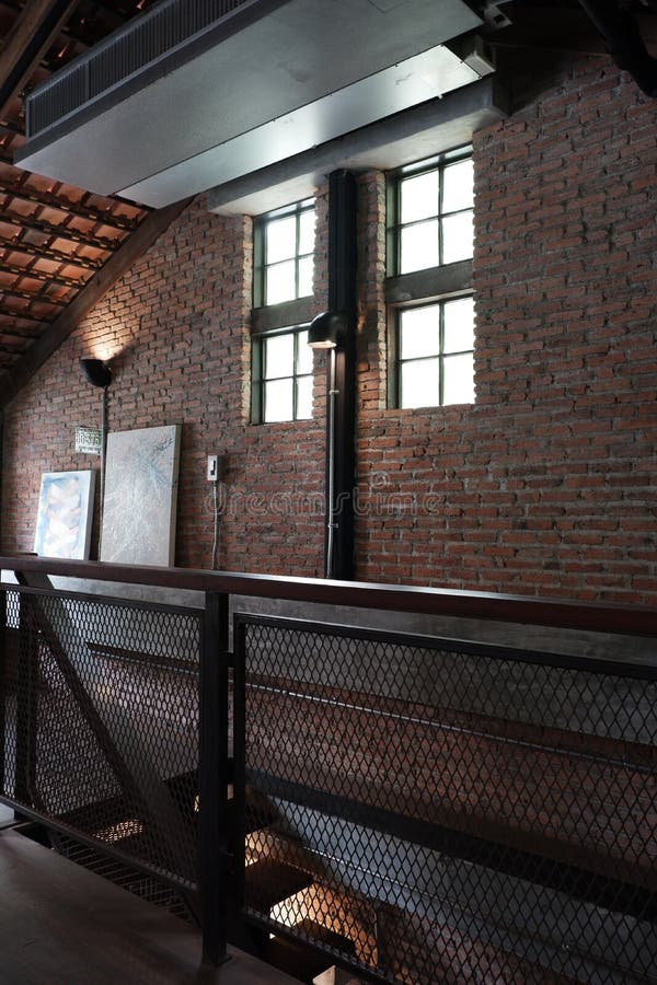 Interior of loft in duplex house. stock photography Interior of loft in duplex house. stock photography