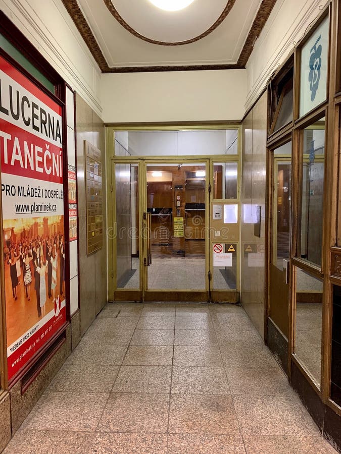 The interior of the Lucerne Palace with a view of the historic elevator royalty free stock images