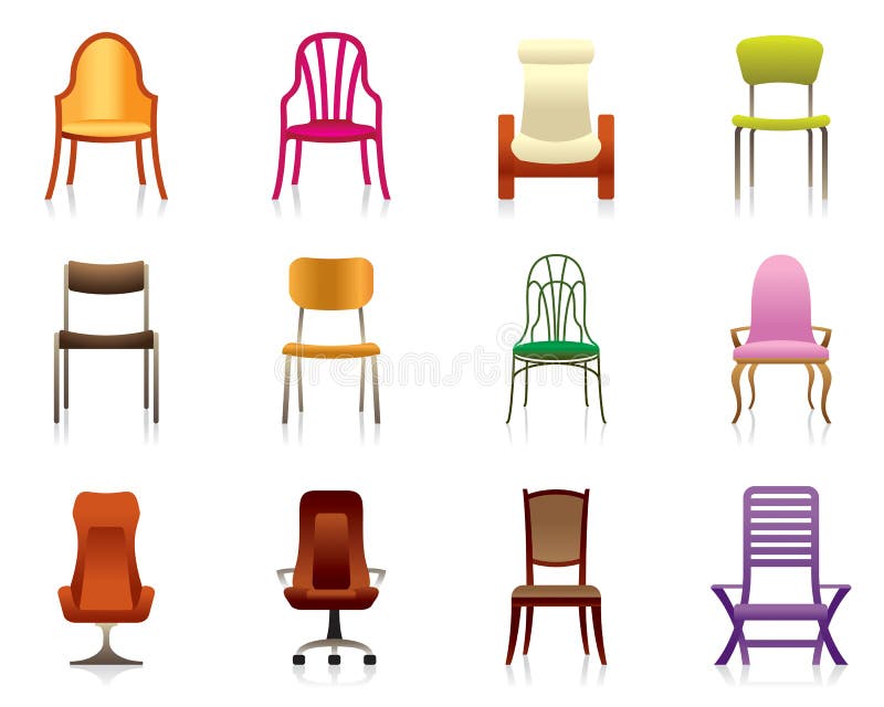 Chairs stand in a circle stock illustration. Illustration of