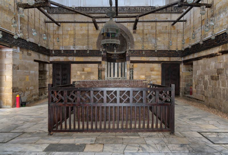 Interior of Mausoleum of al-Salih Nagm Ad-Din Ayyub in 1242-44, Al Muizz Street, Old Cairo, Egypt