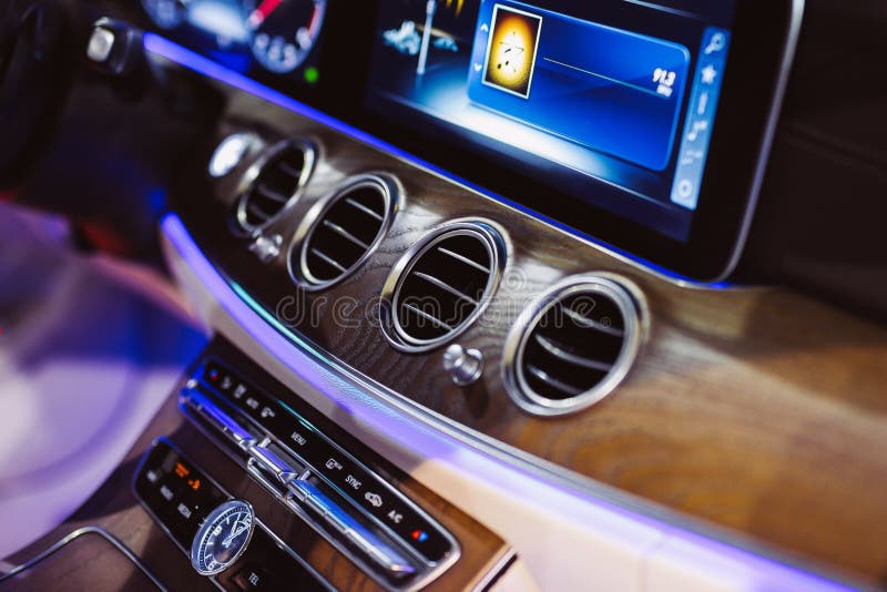 Interior of a Modern Car, Car Air Conditioner Stock Image Image of