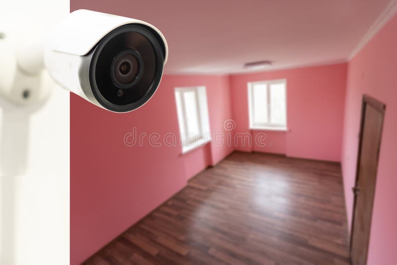 het internet Schandelijk In dienst nemen Interior of Modern Empty Living Room with Security Camera in House Stock  Image - Image of electronic, room: 256474743