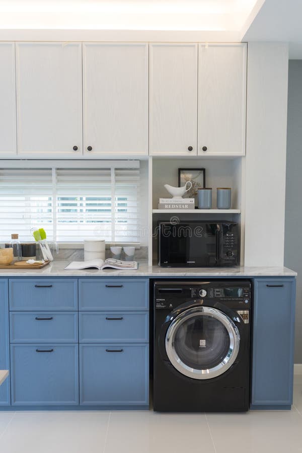 Interior of Kitchen with Washing Machine. Stock Image Image of housekeeping, chair 170307325