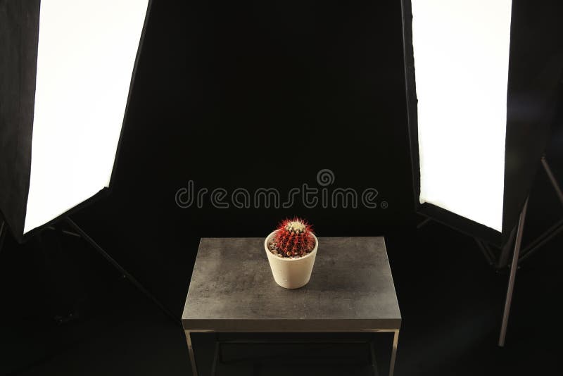 Interior of Modern Photo Studio with Table, Stock Photo Image of