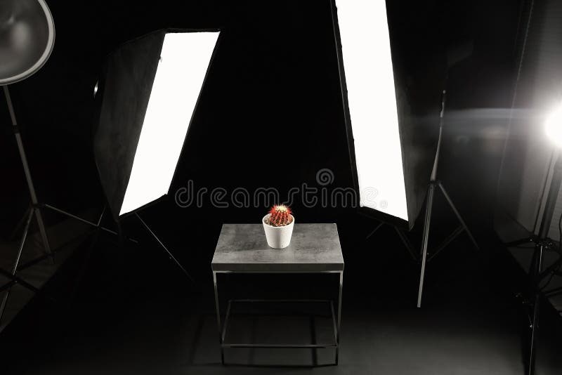 Interior of Modern Photo Studio with Table Stock Image Image of