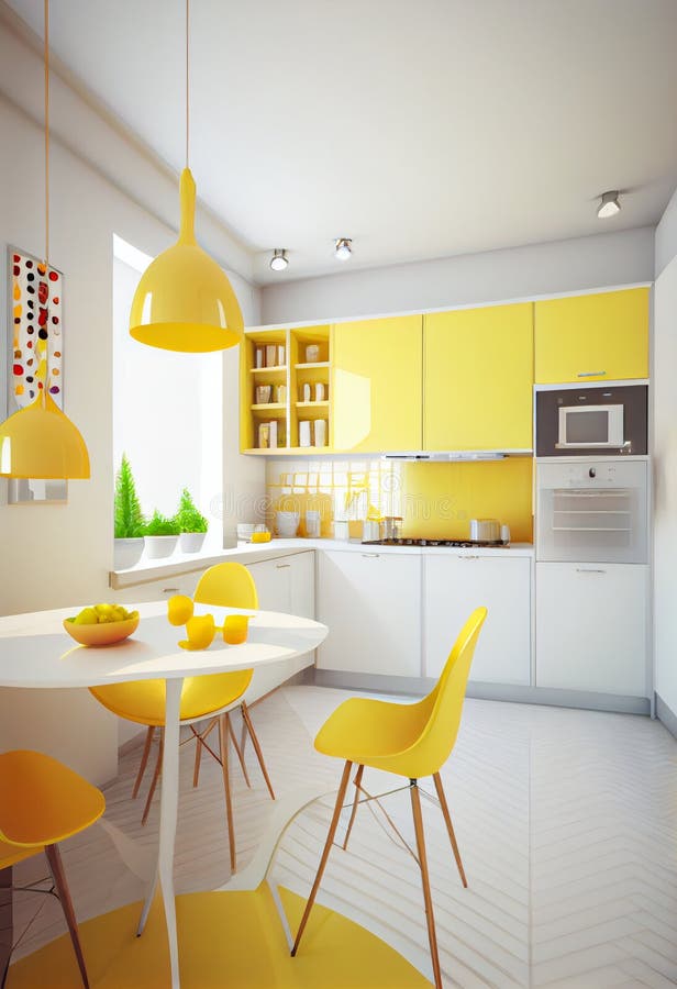 Interior of Modern Stylish Kitchen. AI Generated. Stock Photo - Image ...