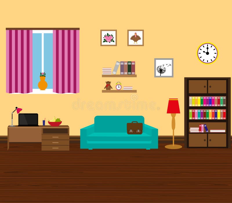 Interior Modern and Stylish Room Stock Vector - Illustration of indoor