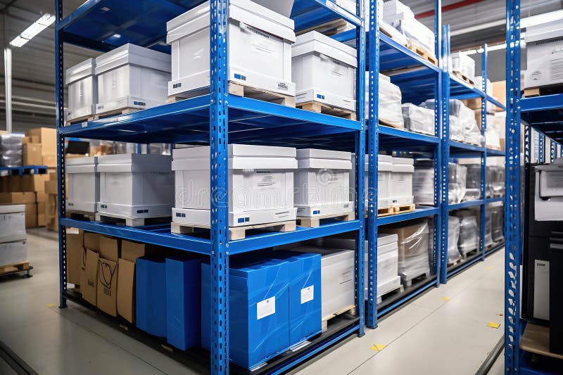 Interior of a Modern Warehouse. Large Space for Storing and Moving