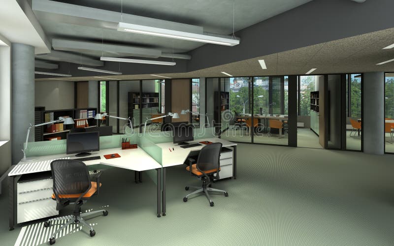 Interior moderno de la oficina libre illustration Interior moderno de la oficina libre illustration