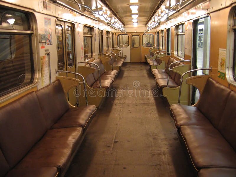 Interior of Moscow subway car