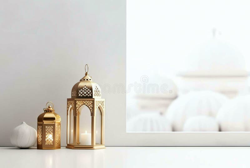Interior of mosque stock illustration. Illustration