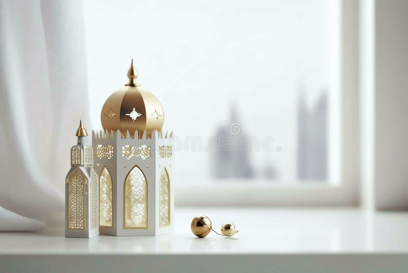 Interior of mosque stock illustration. Illustration