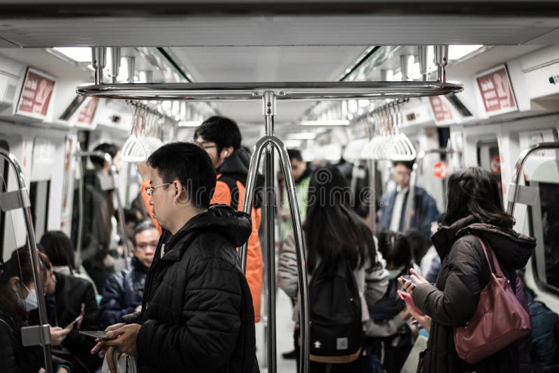 The Interior of an MRT Train in Taipei, Taiwan. Editorial Image - Image of 76769105