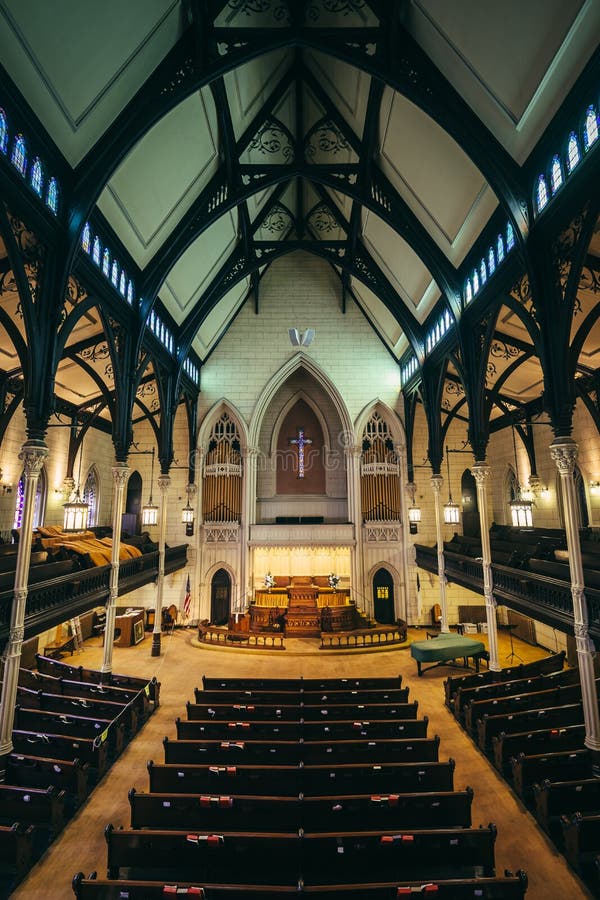 Interior of the Mt. Vernon Place United Methodist Church in Baltimore, Maryland stock photography Interior of the Mt. Vernon Place United Methodist Church in Baltimore, Maryland stock photography