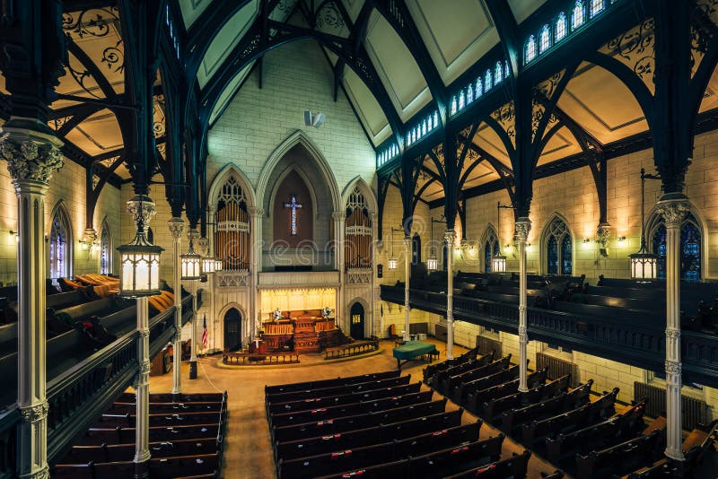 Interior of the Mt. Vernon Place United Methodist Church in Baltimore, Maryland stock photography Interior of the Mt. Vernon Place United Methodist Church in Baltimore, Maryland stock photography