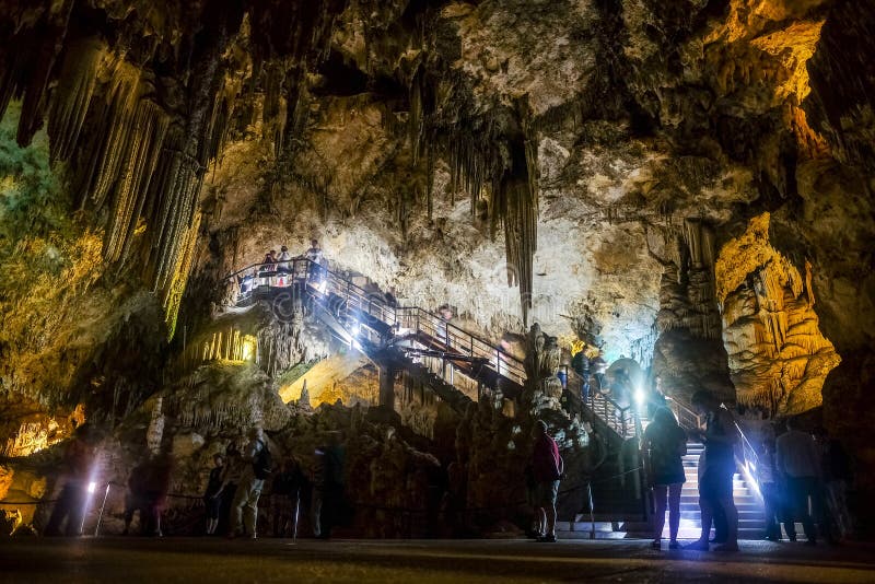 Interior of Natural Cave in Andalusia, Spain -- Inside the Cuevas de Nerja royalty free stock images Interior of Natural Cave in Andalusia, Spain -- Inside the Cuevas de Nerja royalty free stock images