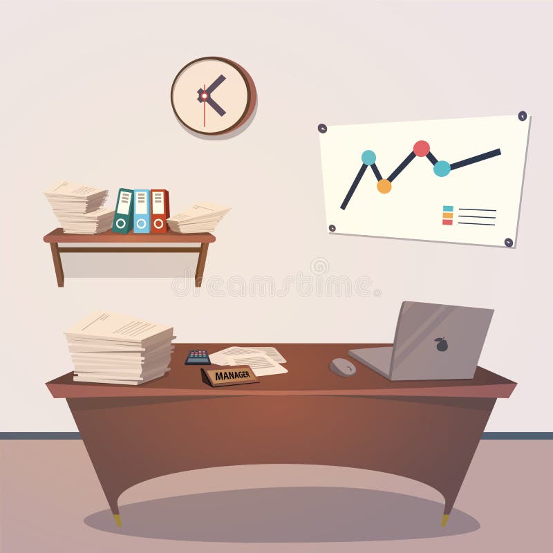 Interior office room. Vector illustration for royalty free illustration