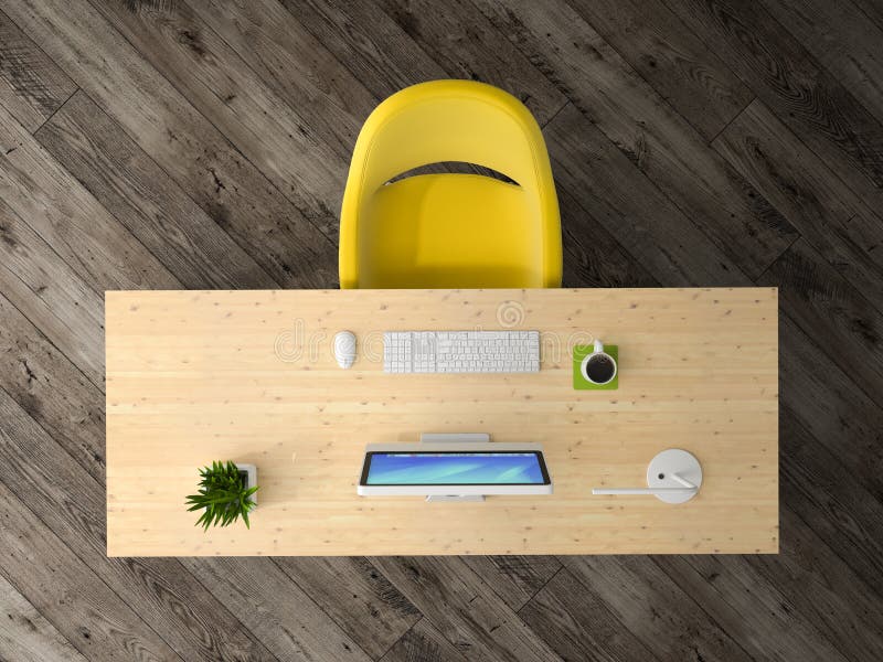 Interior Of The Office Top View 3D Rendering Stock Image Image of