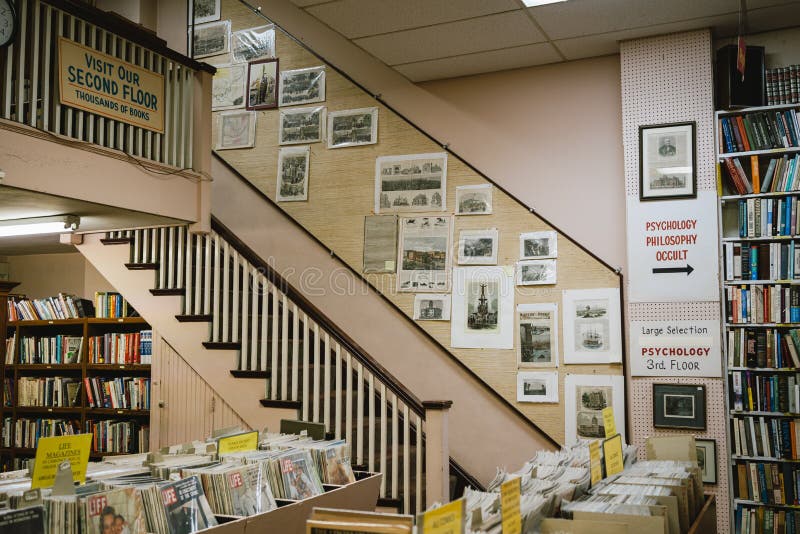 Interior of Ohio Book Store, Cincinnati, Ohio Editorial Stock Photo