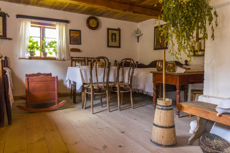 Interior of the Old Country Cottage Editorial Stock Image - Image of ...