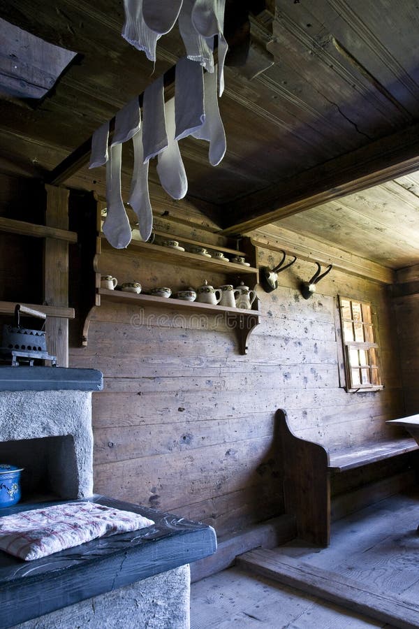 Interior old wooden house