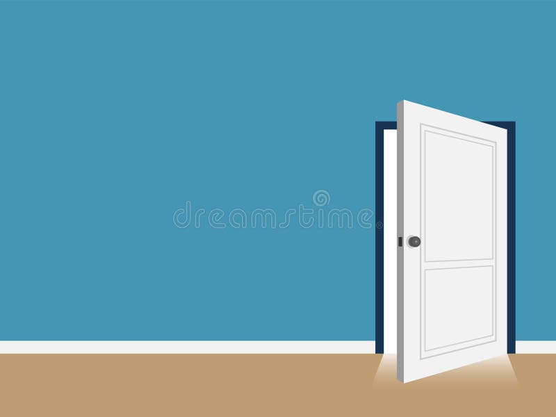 Interior Open Door with Copy Space Vector Stock Vector Illustration