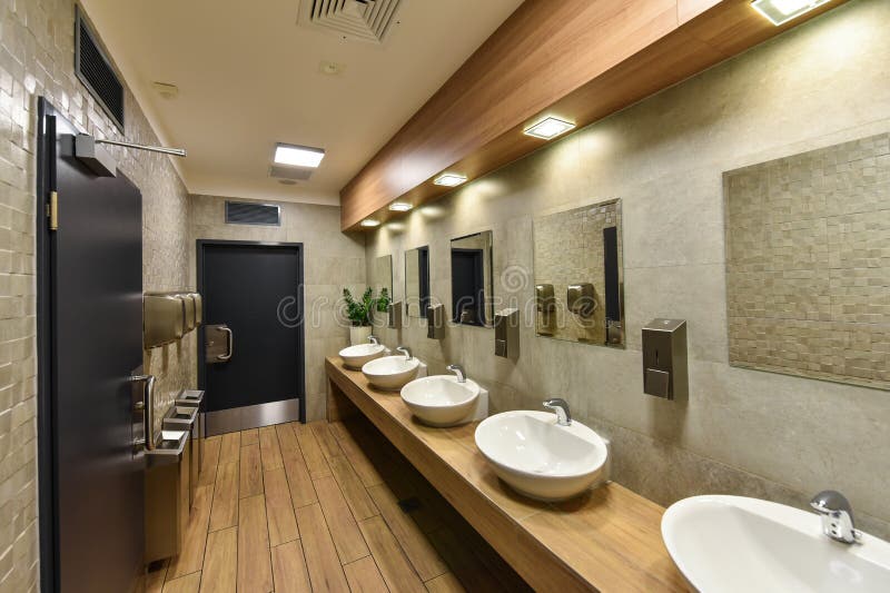 Interior of a public restroom royalty free stock images