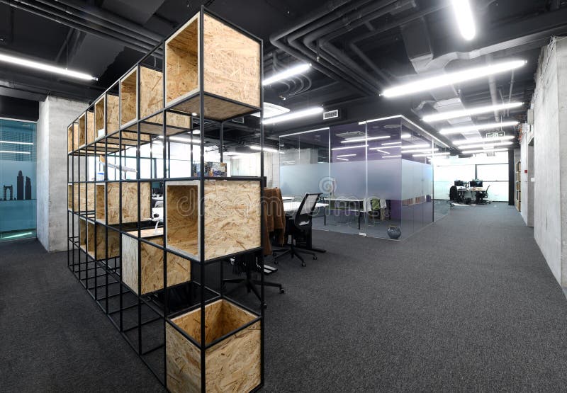 Relaxation area in Modern Office stock images