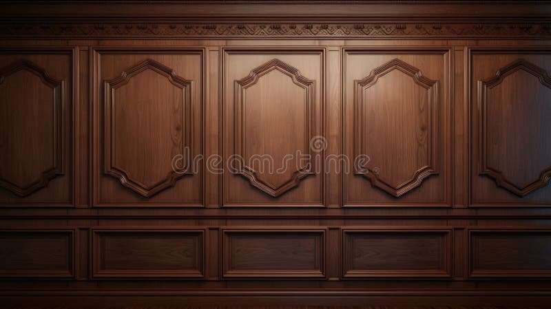 Interior of a room with wooden paneled wall. Suitable for interior design projects royalty free stock image