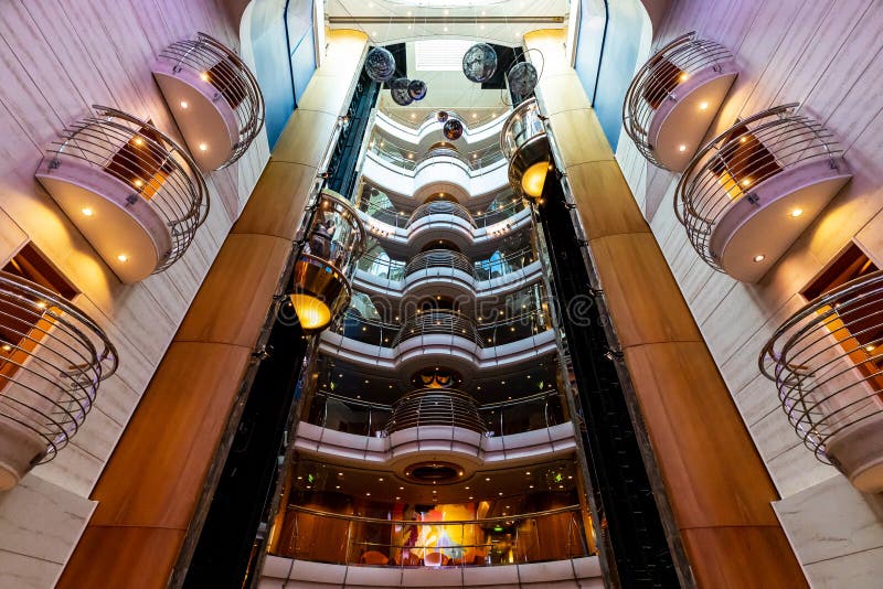 Interior of Royal Caribbean`s `Navigator of the Sea` Cruise Ship. Editorial  Stock Image - Image of modern, holiday: 186379934