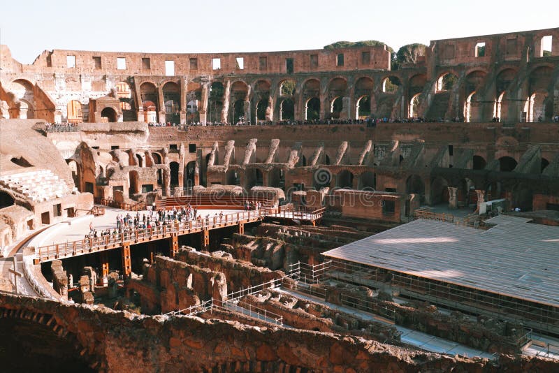 Roman Ruins In The Coliseum Stock Photo Image of corridor, rubble