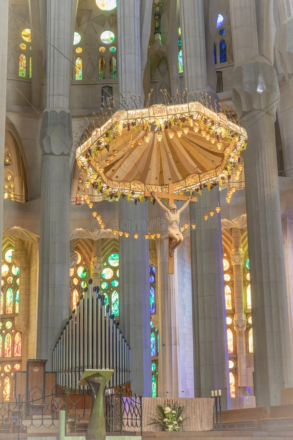 Interior of Sagrada Familia Stock Image - Image of spain, colorful ...