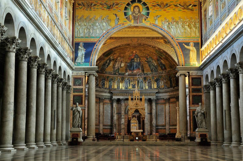 Interior of the Saint Paul Outside the Walls stock photo Interior of the Saint Paul Outside the Walls stock photo