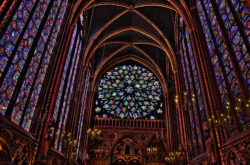 Interior Of The Sainte Chapelle In Paris Stock Image Image