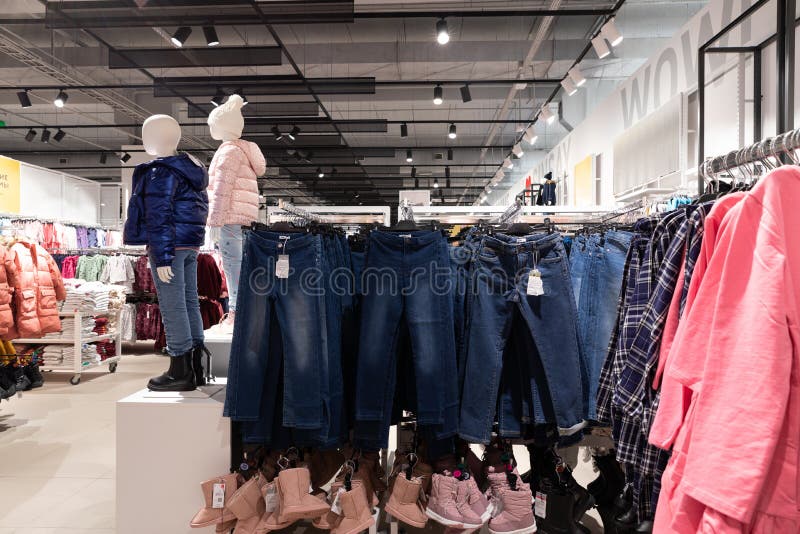 Interior of a Shopping Center Selling Fashionable Clothes Stock Image ...