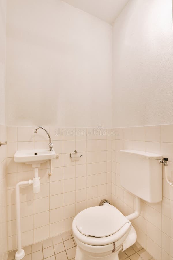 Simple Toilet with Small Sink Stock Image Image of ceramic, dwell