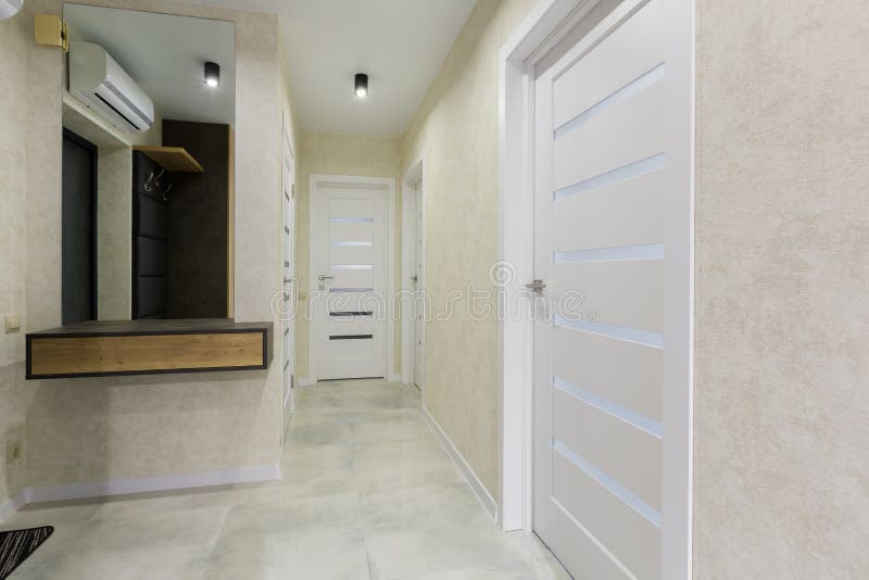 Interior of a Small Apartment, Corridor Front Door Stock Photo Image of interior, ceiling
