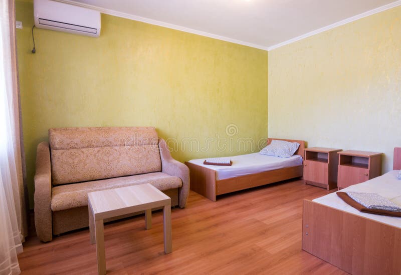 Interior small hotel room stock image. Image of sofa 91902065