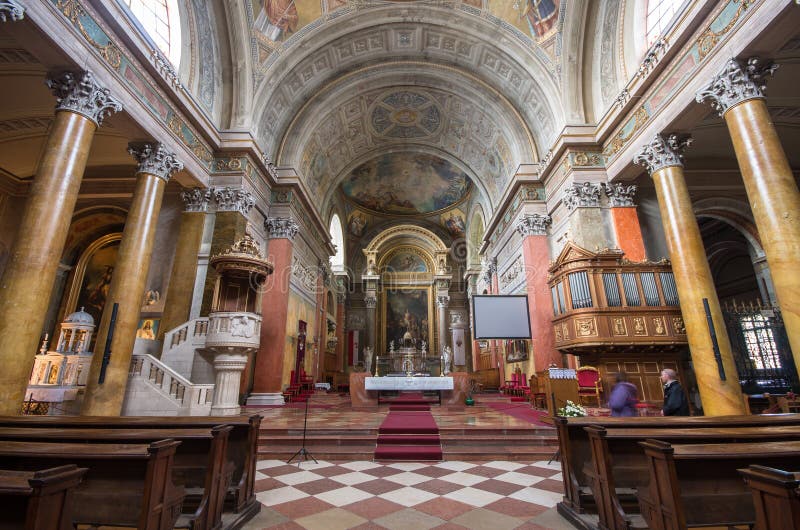 Interior of St John basilica, Eger, Hungary stock image Interior of St John basilica, Eger, Hungary stock image