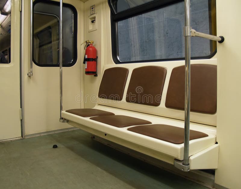 Interior of a subway train