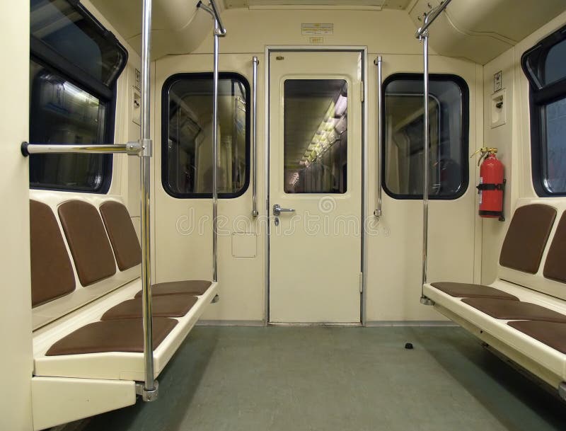 Interior of a subway train