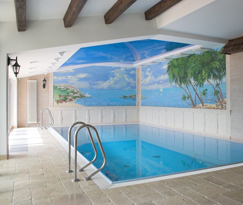 Interior of a swimming pool royalty free stock photos