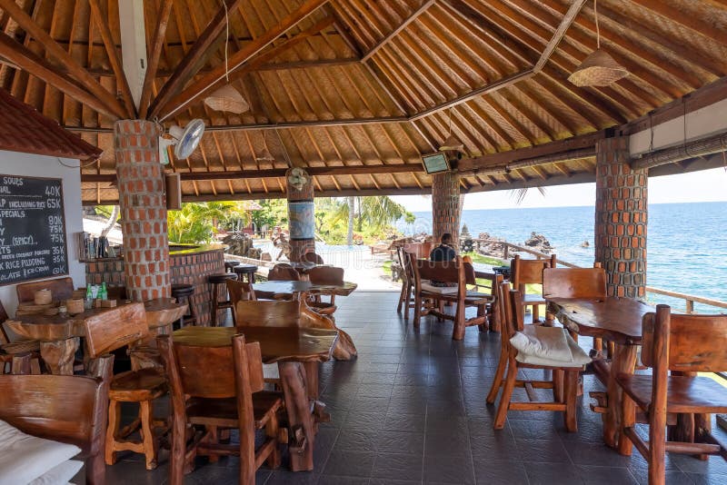 Interior of Tropical Cafe on the East of Bali Island, Indonesia ...