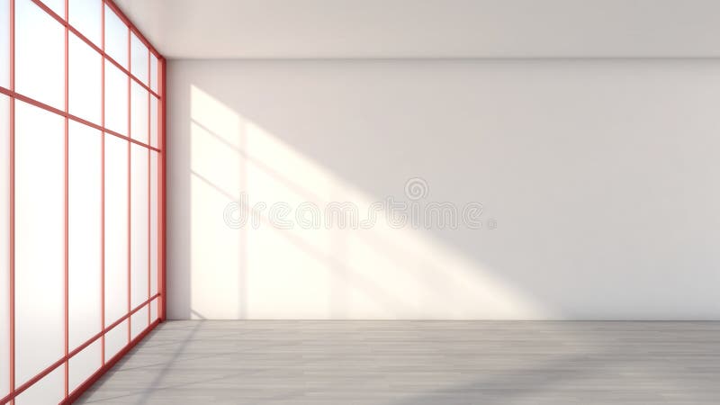 Interior vacío blanco con una ventana grande ilustración del vector Interior vacío blanco con una ventana grande ilustración del vector