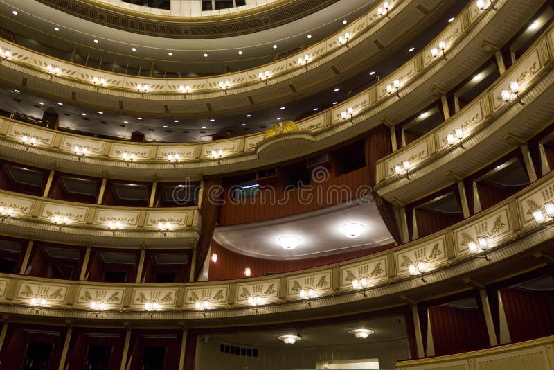 Interior of viennese Staatsoper, Vienna opera house royalty free stock image