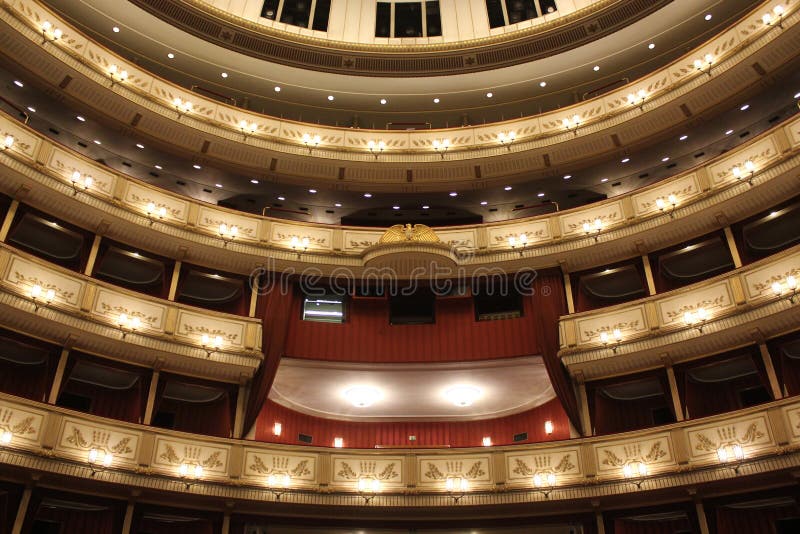 Interior of viennese Staatsoper, Vienna opera house stock image