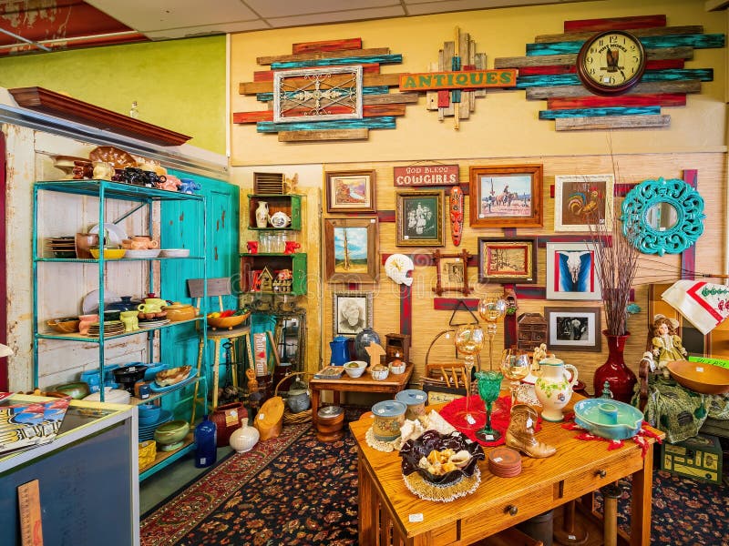 Interior View of an Antique Thrift Store in the Guthrie Old Town