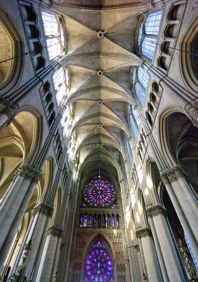 Interior view of a cathedral royalty free stock images