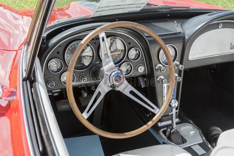 Interior of vintage chevrolet corvette